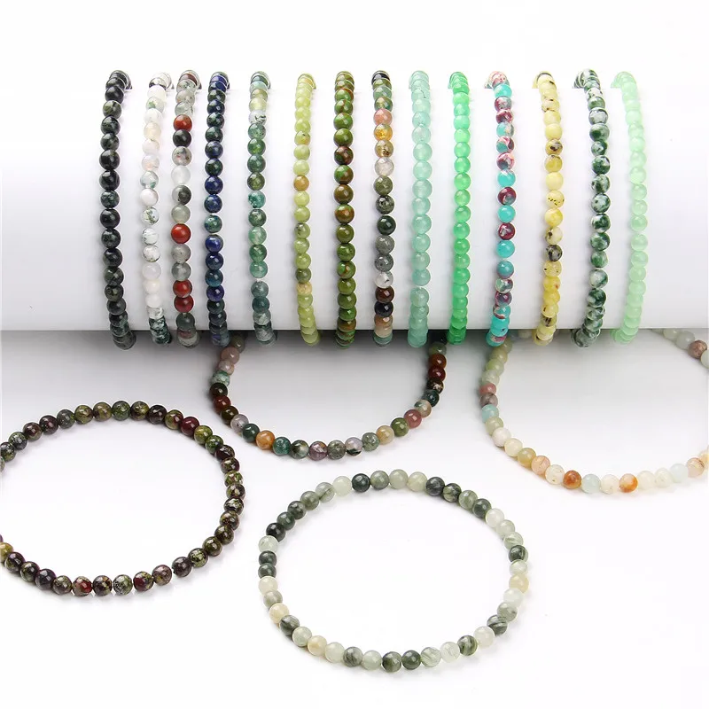 4mm Chakra Perlen Energie Armband Natürliche Runde Achate Onyx Stein – Bild 2