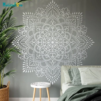 Mandala Vinyl Wandkunst Aufkleber Meditation Yoga Studio Dekoration Große Blume Mandala Schlafzimmer