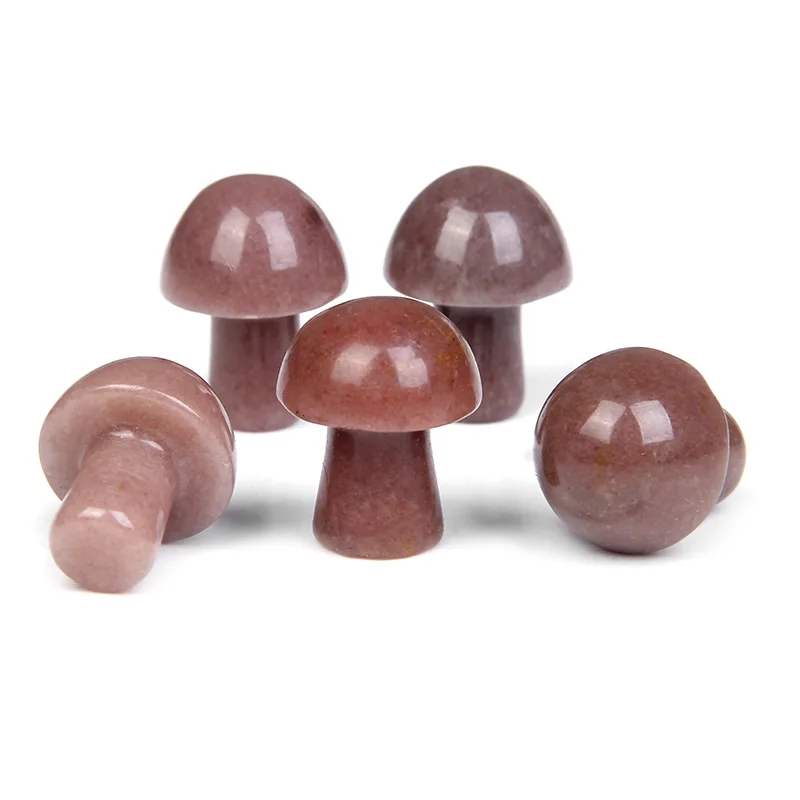 Naturstein Pilz Figur Kristall Amethyst geschnitzt Handwerk (5 Stück) – Bild 3