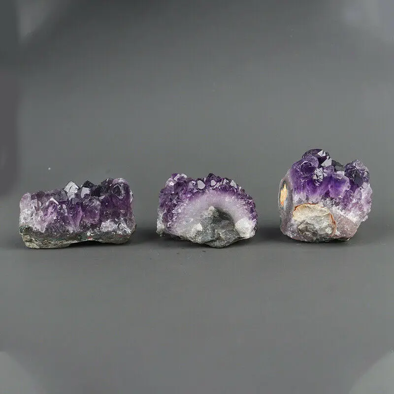 Natürliche Quarz Kristall Brasilianische Amethyst Cluster Druzy Geode – Bild 3