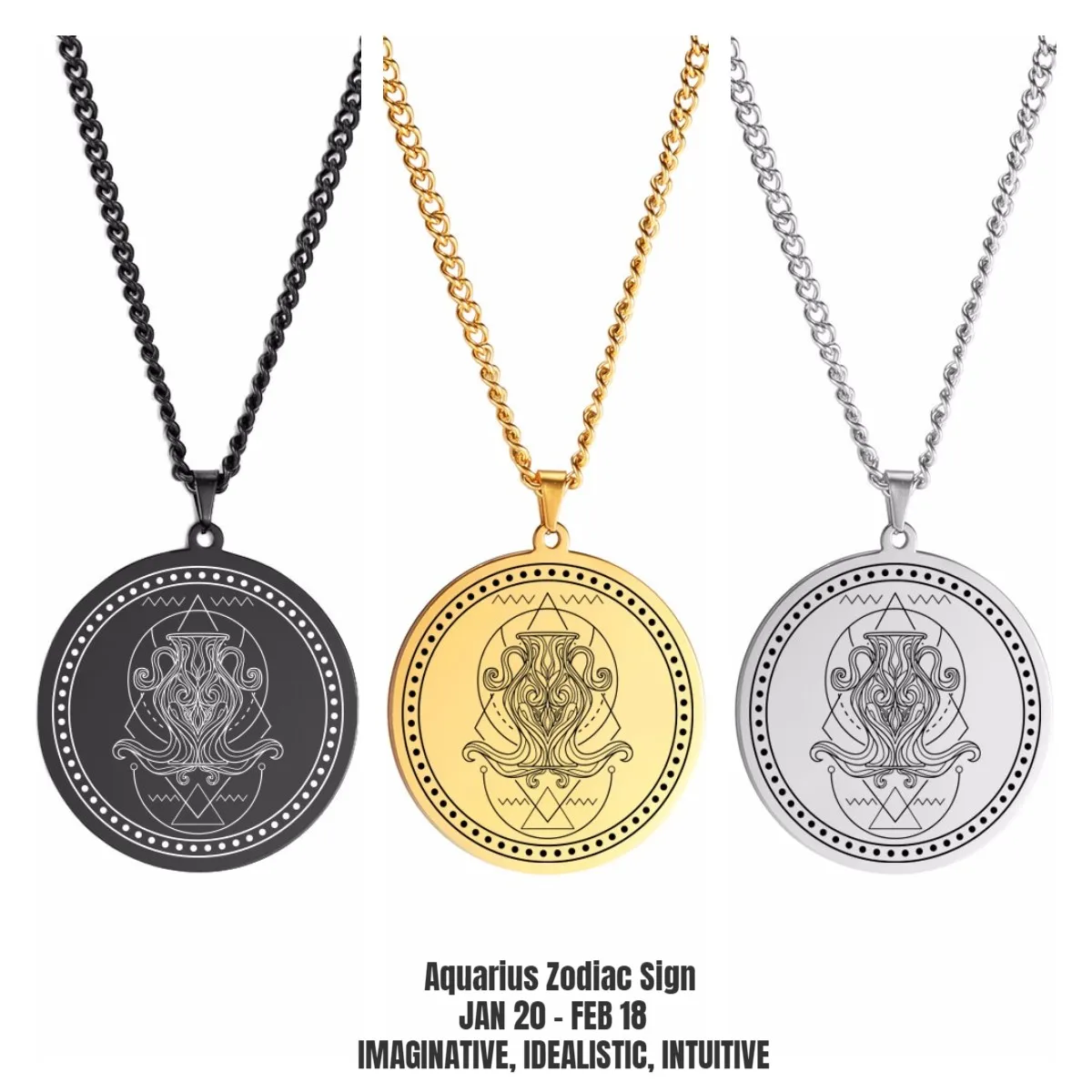 Edelstahl Halsketten 12 Horoskop Sternzeichen Silber Farbe Anhänger Kette Widder Leo Konstellation Männer
