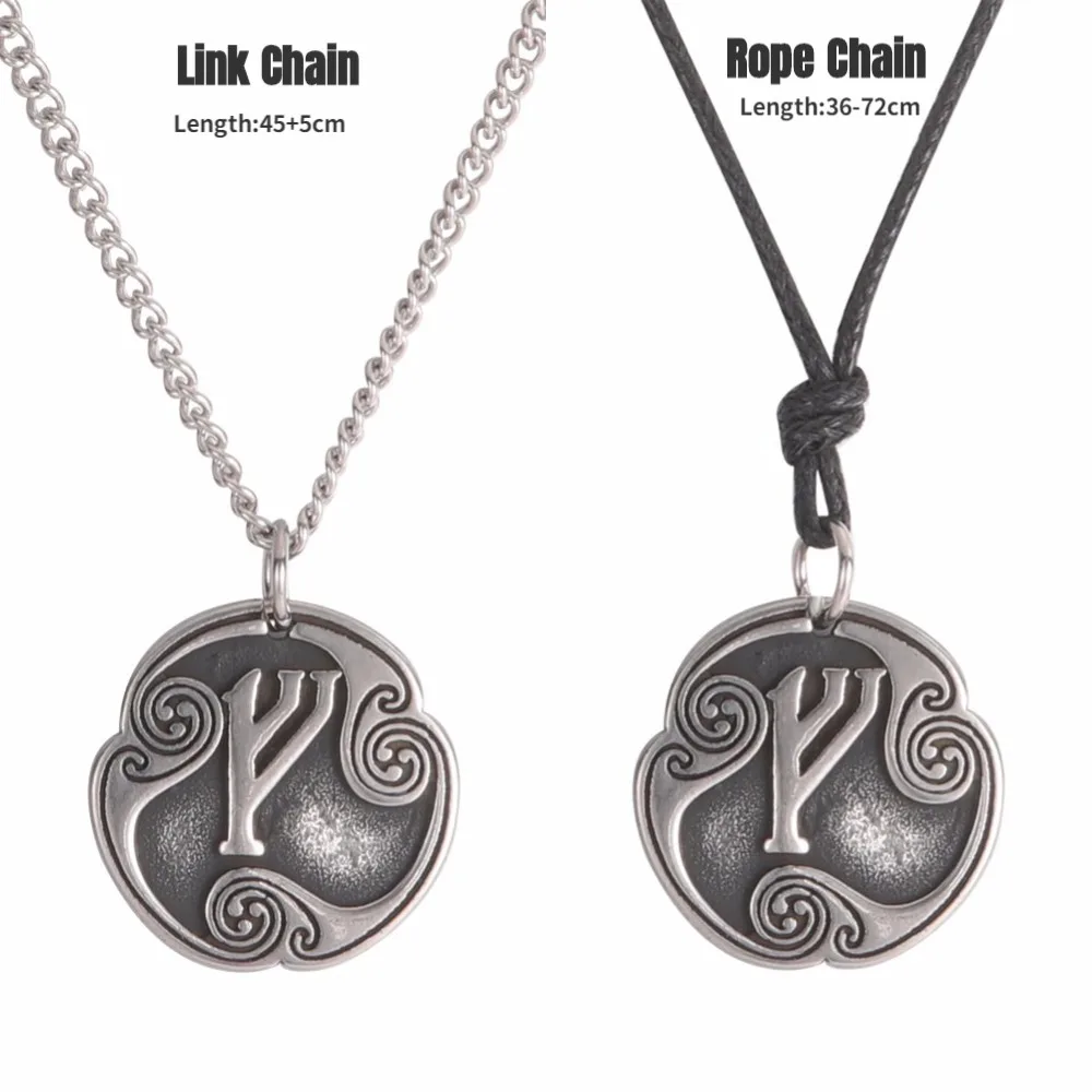 LIKGREAT 24 Runes Charms Vintage Halskette Set für Männer Frauen Brief Amulett Edelstahl Anhänger Viking Wicca
