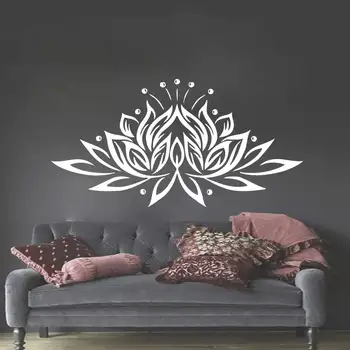 Wunderschöner Lotus Mandala Wandtattoo Schlafzimmer Aufkleber Lotusblume Yoga Studio Böhmisches Dekor Yoga