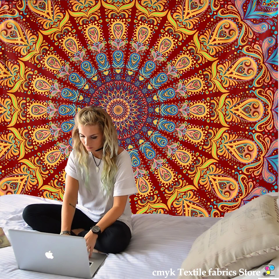Mandala Wandteppich Wandbehang Boho Dekor Wandtuch Wandteppiche – Bild 3