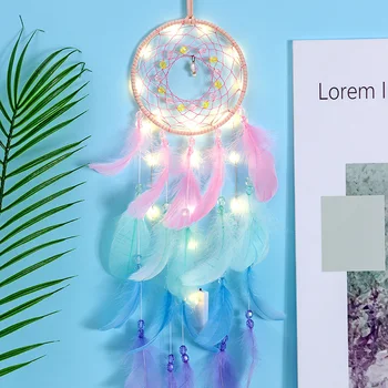 Bunte Wahre feather dream catcher leuchtet Kreative dreamcatcher mädchen praktische spezielle geburtstag