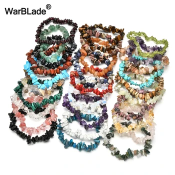 Natürliche Edelstein Armband Amethyst Unregelmäßige Stretch Chip Perlen Nuggets Quarz Armbänder Armreifen