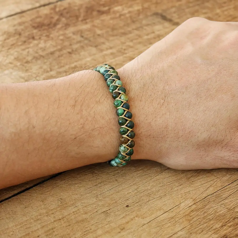 Handgefertigtes Armband, Schmuck, 4 mm Perlen, Naturstein – Bild 6
