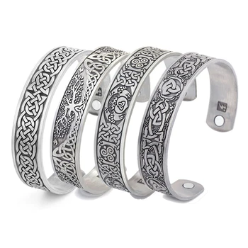 Skyrim Viking Talisman Gesundheit Armbänder Baum des Lebens Glück Knoten Runen Trinity Magnetische Manschette