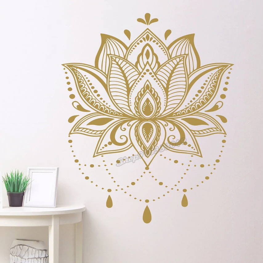 Lotus Mandala Wand Aufkleber Lotus Blume Decals Einzigartige Mandala Wand Aufkleber Yoga Wand Decor Boho Hause