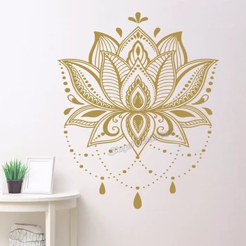 Lotus Mandala Wand Aufkleber Lotus Blume Decals Einzigartige Mandala Wand Aufkleber Yoga Wand Decor Boho Hause