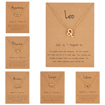 Halsketten mit Anhänger aus 12er-Sternbildern, Schmuck, Halsband-Halskette, Sternzeichen-Charm-Halskette