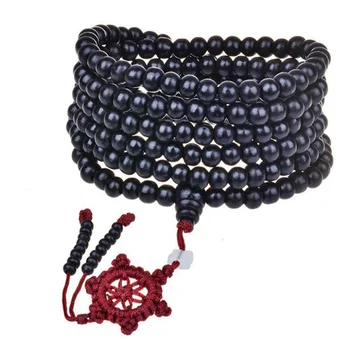 Sandelholz buddhistischer Buddha Meditationsstrang 6 mm 216 Gebetsperlen Mala Armband Halskette Geschenk