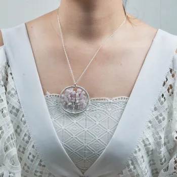 Verkauf! Frauen Regenbogen Chakra Baum Des Lebens Anhänger Halskette Multicolor Weisheit Natürliche Stein