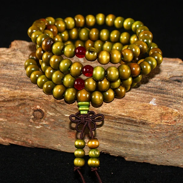 108 Perlen Sandelholz buddhistische Buddha Meditation Holzperlen Mala – Bild 5