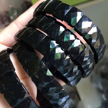 Armband aus schwarzen Turmalin-Steinperlen, natürlicher Energiestein, Edelsteinschmuck für Frauen