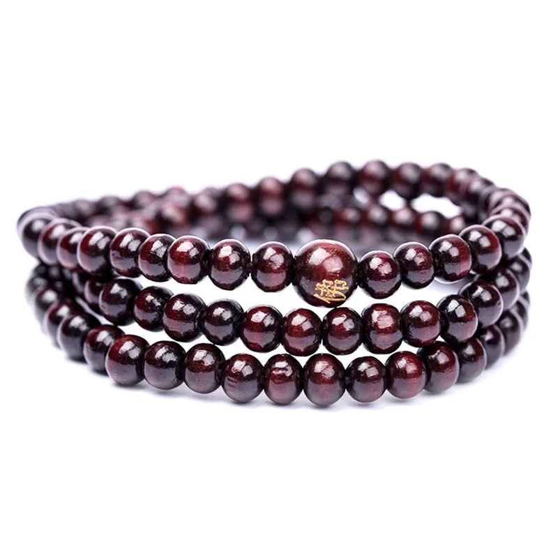 6mm*108 Natürliche Rote Sandelholz-Perlen Gebets-Japa-Rosenkranz Mala Armband Tibetisch-Buddhistischer