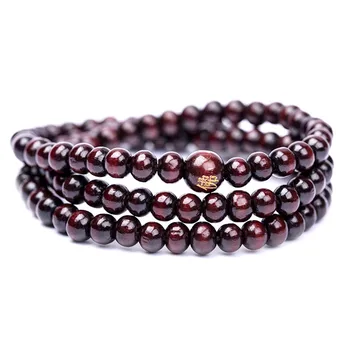 6mm*108 Natürliche Rote Sandelholz-Perlen Gebets-Japa-Rosenkranz Mala Armband Tibetisch-Buddhistischer