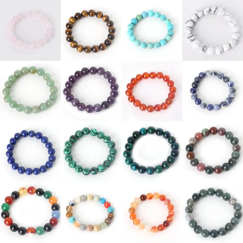 Charm-Armband mit Natursteinperlen, 6 mm, lila Amethyste, Yoga-Perlenarmband für Damen und Herren, beste