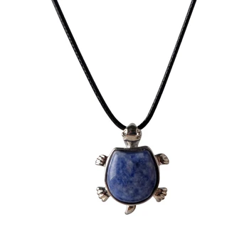 Lapis Lazuli Schildkröte Nacklace Natürliche Kristall Quarz Rot karneol steine Kragen Halskette Schmuck