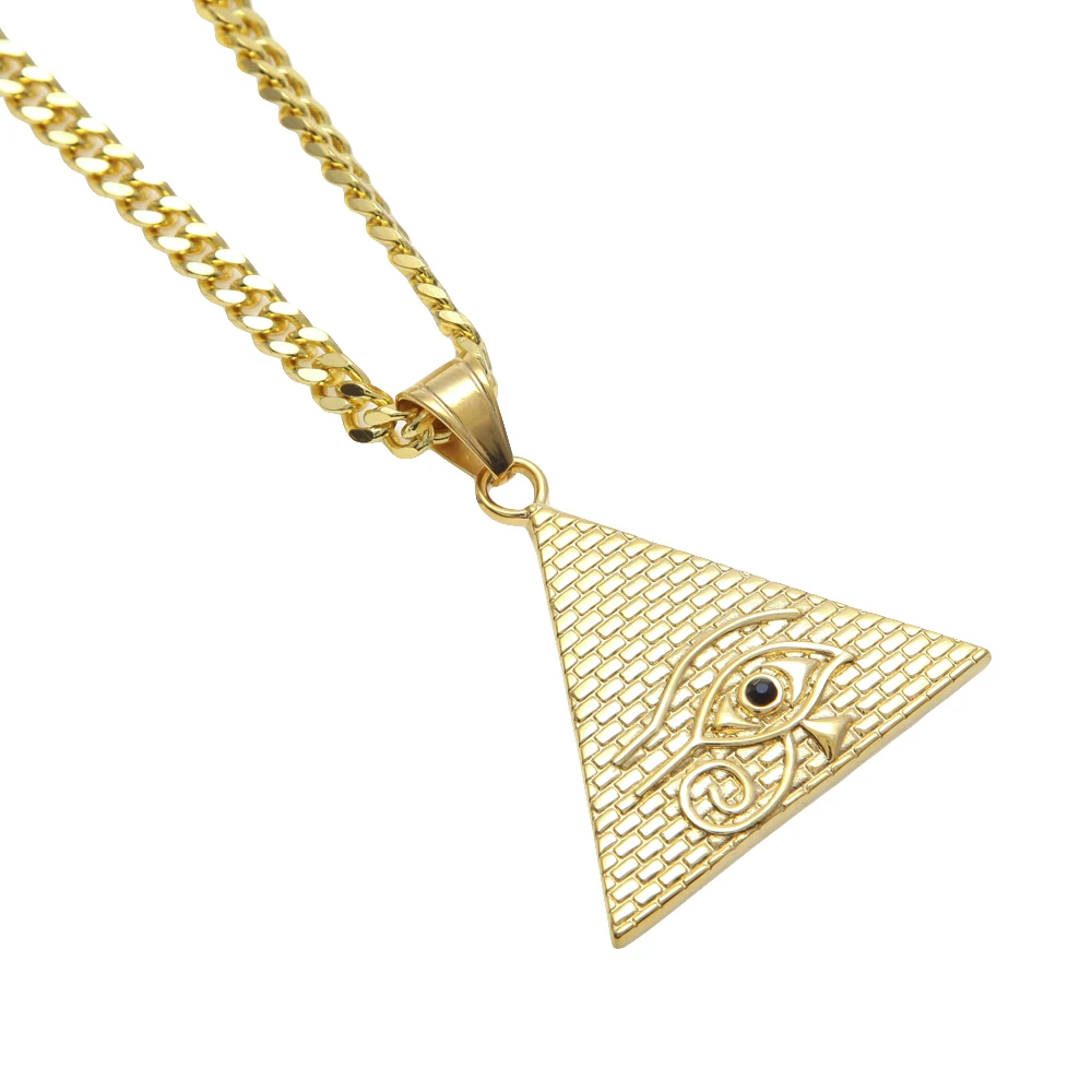Altägyptischen Pyramide Auge Des Horus Anhänger Halskette Hip Hop – Bild 5