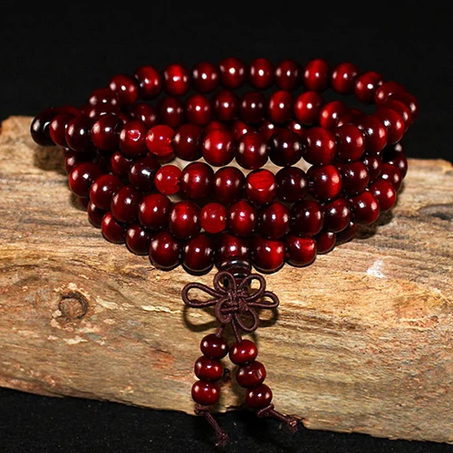 108 Perlen Sandelholz buddhistische Buddha Meditation Holzperlen Mala Armband für Frauen Männer Gebet
