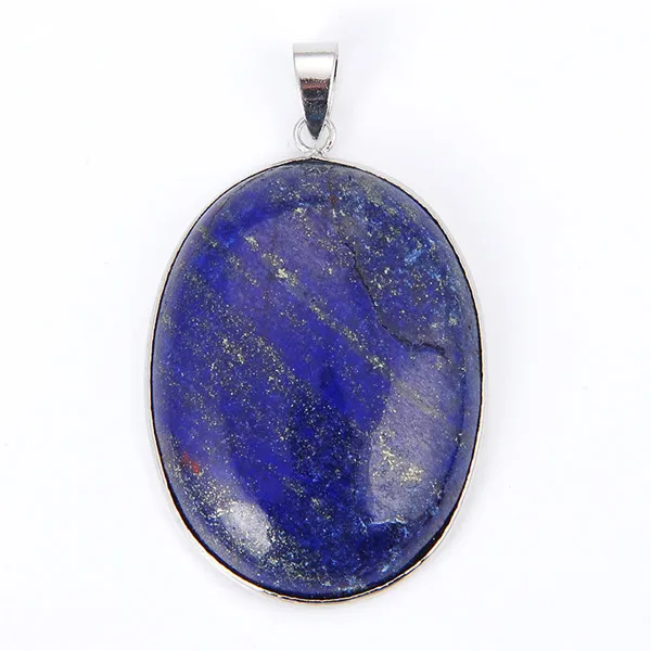 Trendy Silber Überzogene Natürliche Lapis Lazuli Opal Rose Rosa Quarz Stein Oval Anhänger Mode Schmuck