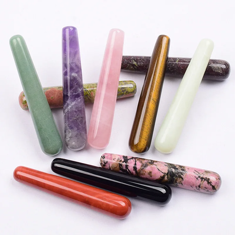 Rose Quarz Yoni Zauberstab Natürlichen Weißen Kristall Massage Zauberstab Obsidian Yoni Stick Natürliche Stein