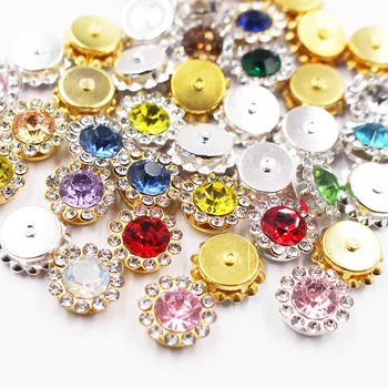 Gold Blume Klaue Strass Glitter Kristalle Trim Steine Perlen Kleidungsstück Handwerk Nähen Auf Strasssteine