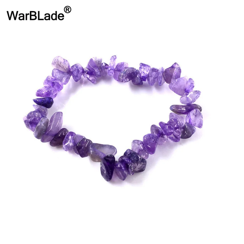 Natürliche Edelstein Armband Amethyst Unregelmäßige Stretch Chip – Bild 2