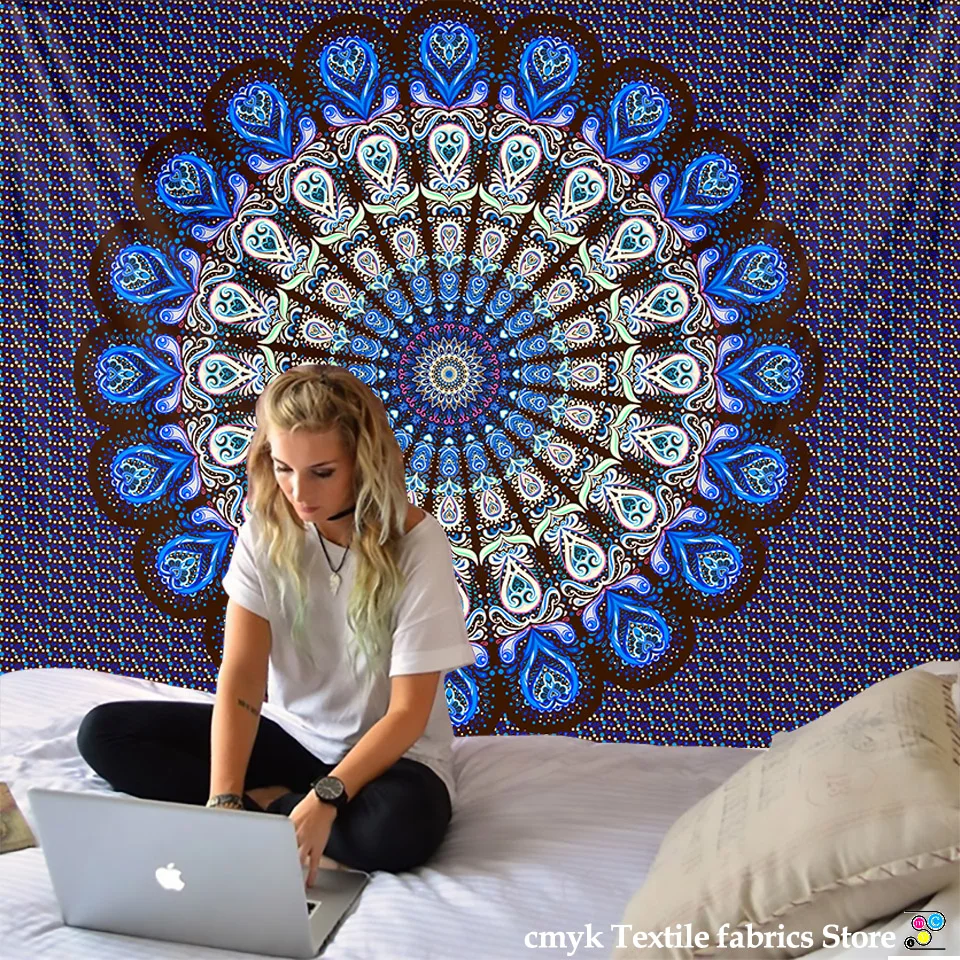 Mandala Wandteppich Wandbehang Boho Dekor Wandtuch Wandteppiche – Bild 4