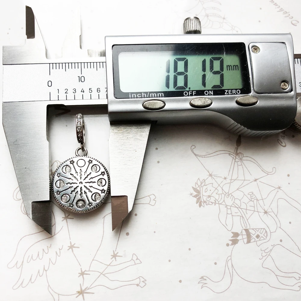 Mondphasen-Anhänger aus 925er-Sterlingsilber, baumelnder Charm – Bild 3