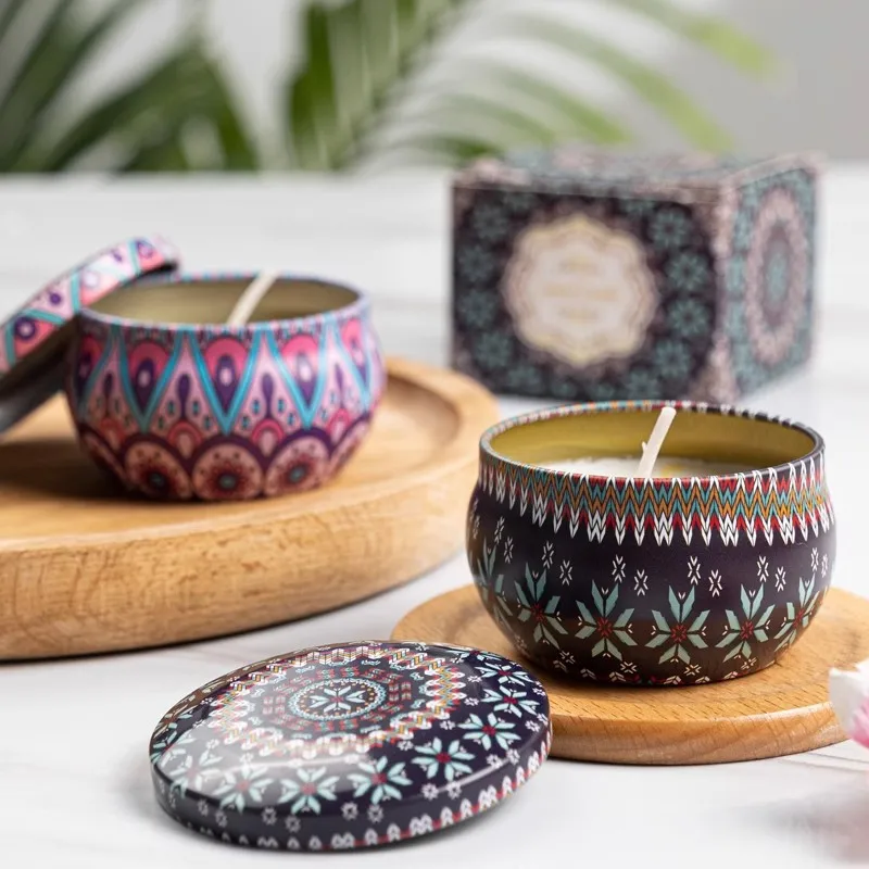 Vintage Duftkerzen Sojawachs-Kerzen im Glas Blumenduft-Kerzen – Bild 4