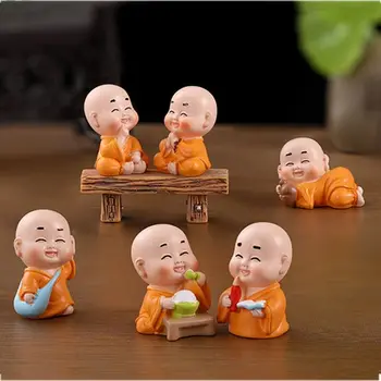 Mini Figur buddhistische Mönch Puppen Garten Terrarium Miniaturen Mikro Landschaft Dekor Wohnkultur Buddha