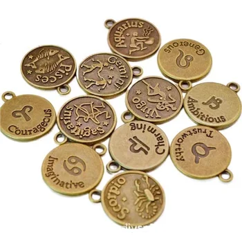 Vintage Bronze Sternzeichen Anhänger Konstellation Charm für Reisenden Tagebuch Notizbuch Dekoratives