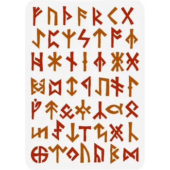 Viking Runes Painting Stencil 8.3x11.7inch Reusable Ancient Alphabet Stencil Viking Theme Runes Pattern Craft