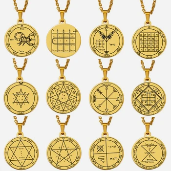 König Solomon Dichtung Talisman Amulett Schmuck Wohlstand Manifestieren Liebe Pentacles Münze Medaillon