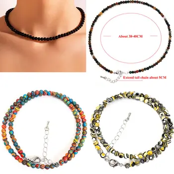 4MM Naturstein-Perlenarmband für Frauen und Männer, Chakra-Reiki-Quarz-Achat-Stretch-Halskette