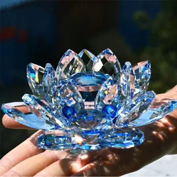 Feng shui Quarz Kristall Lotus Blume Handwerk Glas Briefbeschwerer Ornamente Figuren Hause Hochzeit Party