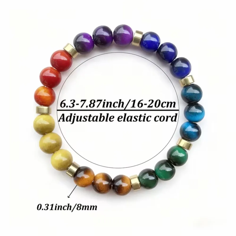 Sieben Chakra-Yoga-Meditation, natürliches Tigerauge – Bild 6