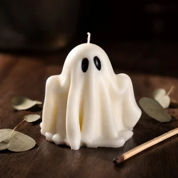 Halloween-Geister-Duftkerze Sojawachs-Kerzen Geschenkidee für Feiertage Halloween-Heimparty Atmosphäre