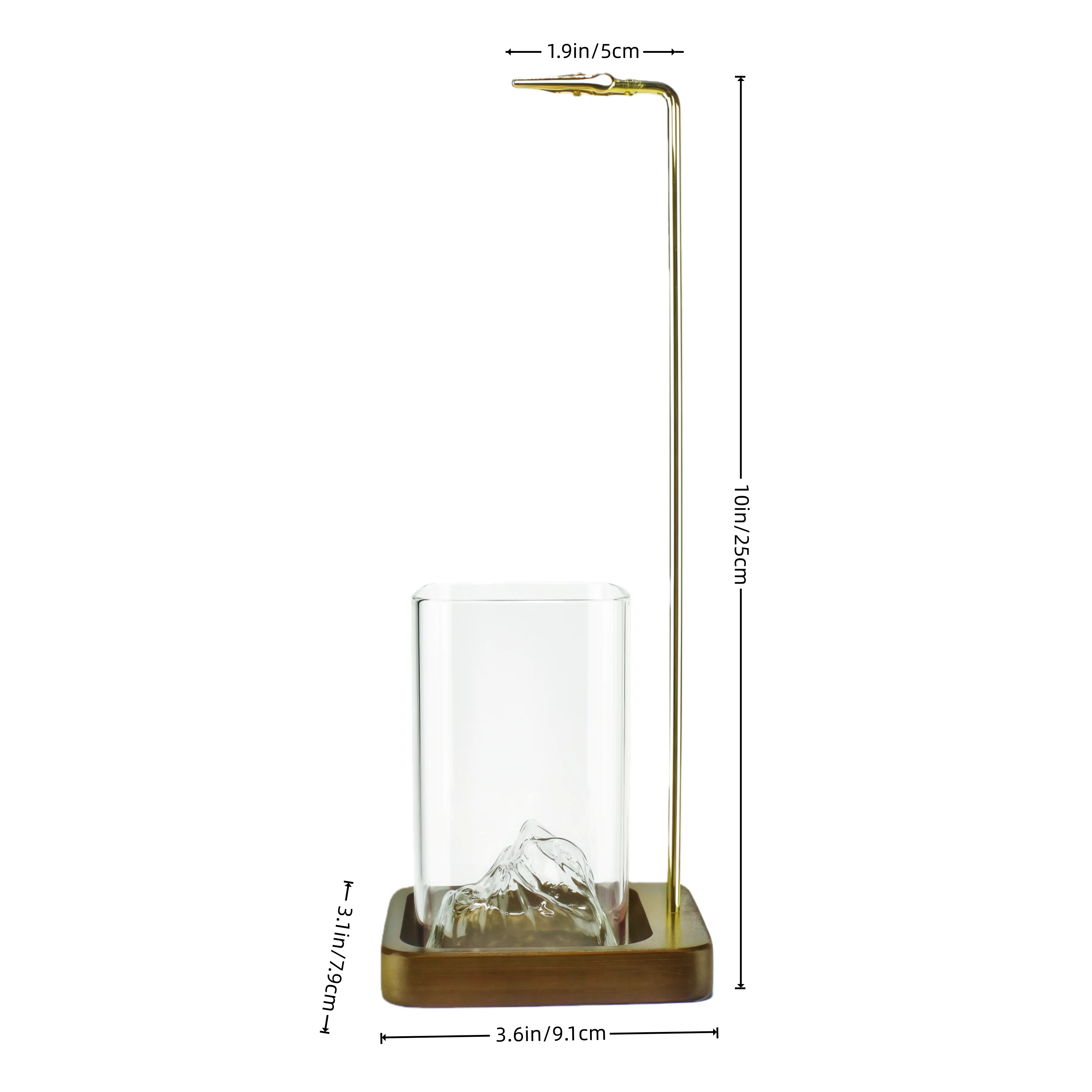 Räucherstäbchenhalter aus Holz für Stäbchen mit Glas, Aschefänger – Bild 6