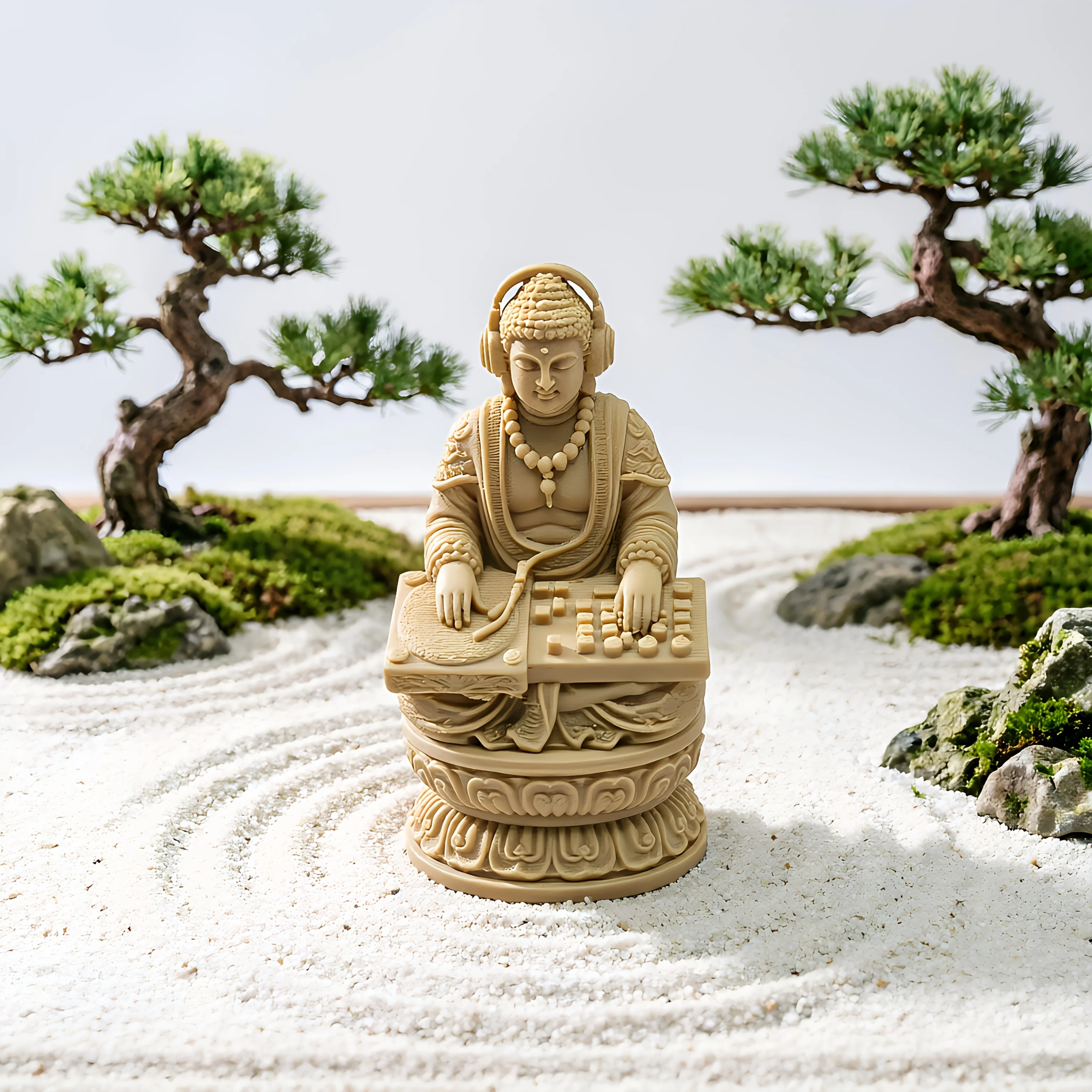 DJ Buddha-Statue 3D-Gedruckte Kreative Lustige Buddha-Minifigur – Bild 2