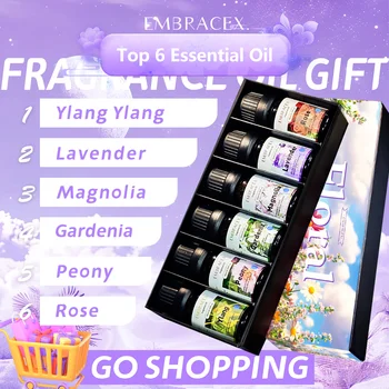 10 ml Blumenduftöle für Autodüfte, Diffusor-Duft-Geschenkset für Freunde/Eltern (6 Stück)