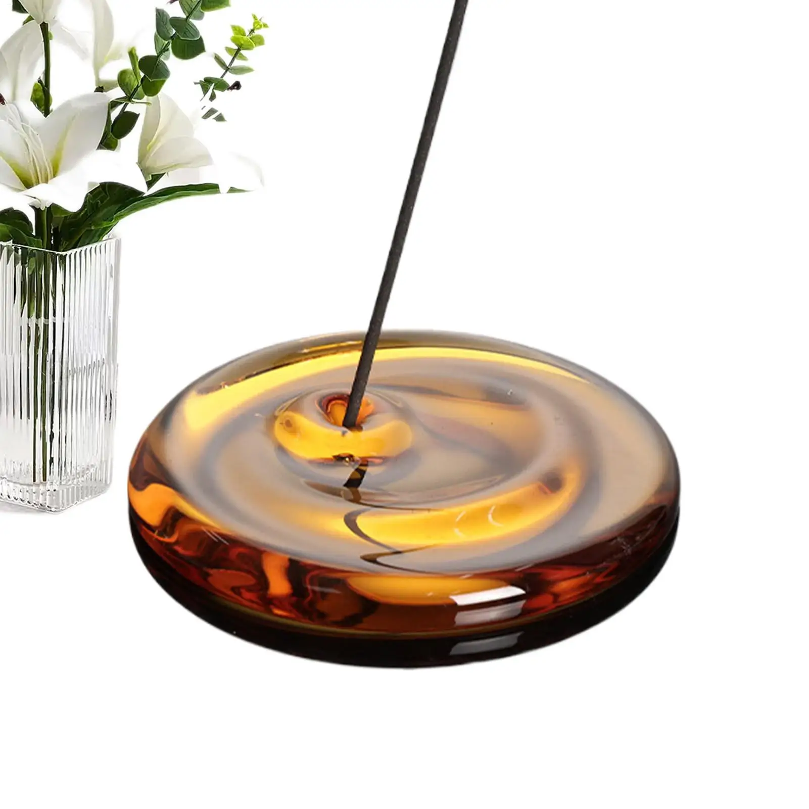 Hitzebeständiger Glas-Räucherstäbchenhalter für Meditation, Yoga, Zen, Schreibtischdekoration, Zuhause, Büro
