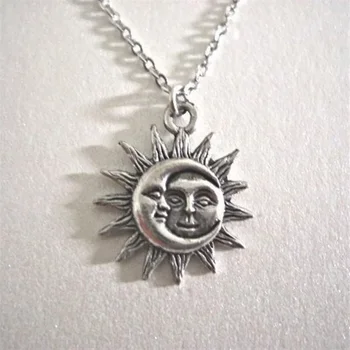 Sonne und Mond Halskette Charme Himmlischen Schmuck Zierliche Liebe Freundschaft Soulmate Aussage Punk
