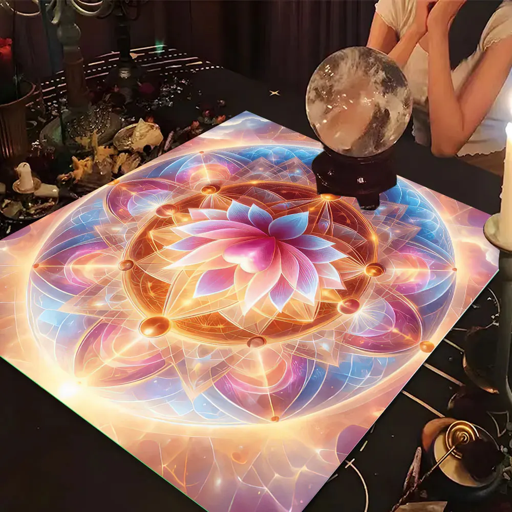 Bunte Mandala-Blume des Lebens Tarot-Tischdecke mit himmlischer – Bild 2