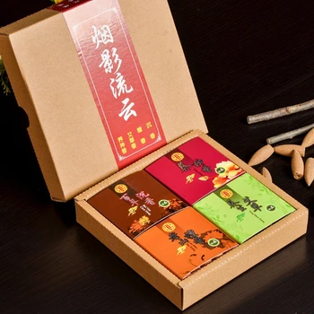 Weihrauchkegel mit natürlichem Rückfluss in Geschenkbox, 80 Stück/Lot, gemischtes übergroßes Sandelholz