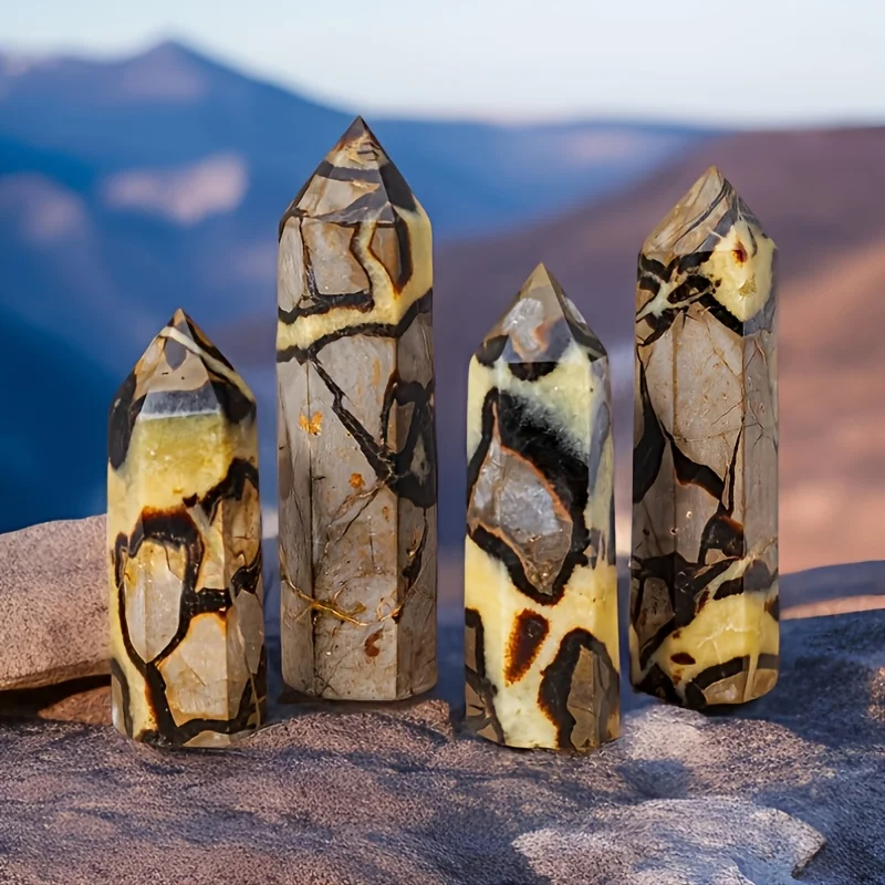 Einzigartiger Septarian Stone Crystal Point Tower - sechseckiger – Bild 2