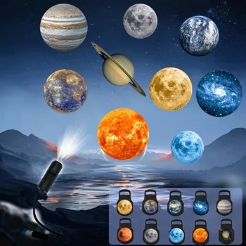 USB-Deckenprojektor für Mond und Erde Atmosphärenlicht Sternenhimmel-Lampe Nachtlicht Romantische