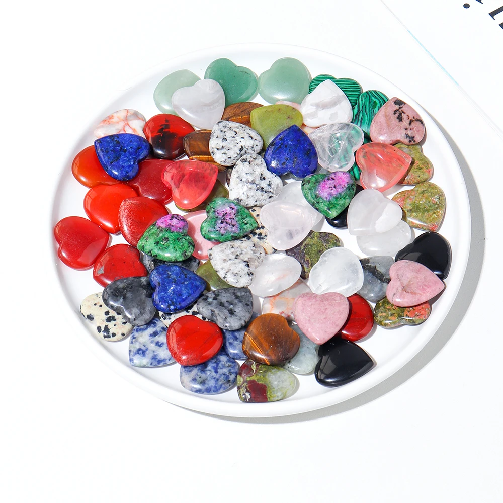 Natürliche Kristall Herz Schmuck Rose Quarz Liebe Zubehör (10 Stück) – Bild 4